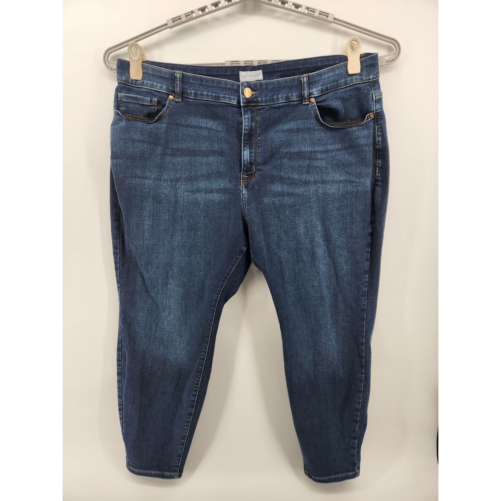 Lane Bryant Curvy Fit High Rise Skinny Jeans Flex Waistband‎ Dark Wash 28